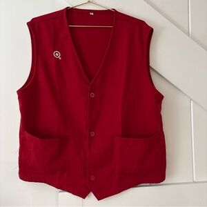 Target Store Employee Work Red Vest Uniform Size Large Buttons Pockets